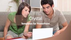  Presentation with romance nature couple - Amazing slide set having computer search - young couple sitting backdrop and a coral colored foreground