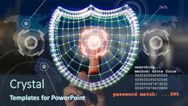  Presentation with personal data - PPT theme featuring computer-security-concept-hand background and a ocean colored foreground