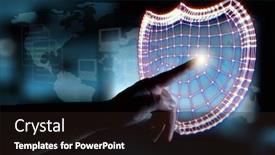  Presentation with personal data - Presentation design consisting of computer-security-concept-hand background and a wine colored foreground