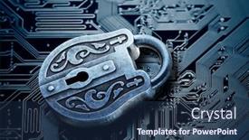  Presentation with padlock - PPT layouts with mystery - computer security concept old mysterious background and a ocean colored foreground
