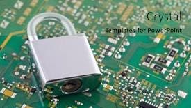  Presentation with computer security - Slides with computer-security-concept-silver-padlock background and a seafoam green colored foreground