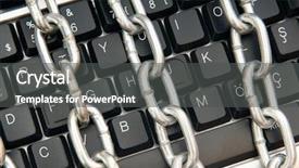  Presentation with computer security - Beautiful PPT layouts featuring computer security concept with keyboard backdrop and a dark gray colored foreground