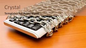  Presentation with computer security - Slide deck enhanced with computer-security-concept-with-keyboard background and a coral colored foreground