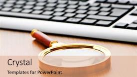  Presentation with computer security - Colorful theme enhanced with computer security concept with keyboard backdrop and a coral colored foreground