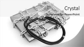  Presentation with computer forensic - Audience pleasing presentation consisting of computer security concept with laptop backdrop and a light gray colored foreground