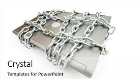  Presentation with computer security - Slide deck having computer security concept with laptop background and a white colored foreground