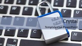  Presentation with computer security - Amazing PPT theme having computer security concept backdrop and a light blue colored foreground
