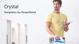  Presentation with roman clothing - Cool new theme with computer service outsource - handsome man husband doing clothing backdrop and a sky blue colored foreground