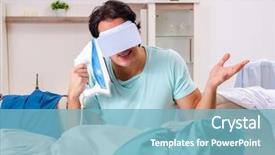  Presentation with ironing - Audience pleasing slide deck consisting of computer service outsource - young man husband ironing backdrop and a light blue colored foreground