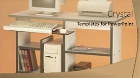  Presentation with communication - Cool new PPT layouts with computer-set-on-a-computer backdrop and a coral colored foreground