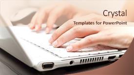  Presentation with writing - Beautiful PPT layouts featuring computer shop - writing on a white laptot backdrop and a lemonade colored foreground