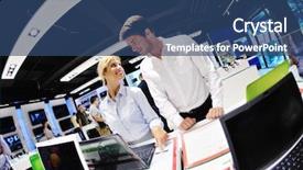  Presentation with consumer electronics - Amazing PPT theme having renaissance painting - old oval picture frame wooden backdrop and a pink colored foreground.