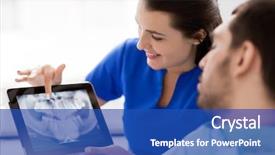  Presentation with dental office - Slides featuring computer showing teeth x-ray background and a cobalt blue colored foreground