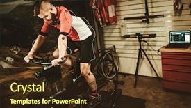  Presentation with geometry - Cool new presentation design with computer skills - professional cyclist being tested backdrop and a wine colored foreground