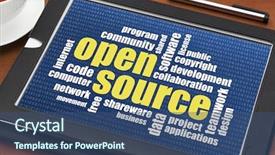  Presentation with computer software - Cool new presentation with copyright free - computer software development concept backdrop and a ocean colored foreground