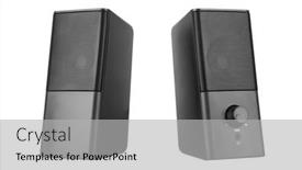  Presentation with speakers - Presentation theme featuring computer-speakers-isolated background and a light gray colored foreground