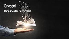  Presentation with kids reading books - Slide deck having computer story - reading books concept background and a black colored foreground