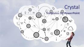  Presentation with cloud computing - Theme consisting of computer system - cloud computing concept background and a sky blue colored foreground