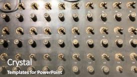  Presentation with control panel - Amazing presentation theme having computer system - retro control panel with switchers backdrop and a gray colored foreground