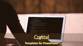  Presentation with recipe chocolate cafe - Colorful PPT theme enhanced with computer system outsource - woman working with laptop backdrop and a tawny brown colored foreground