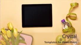  Presentation with fitness - Presentation theme consisting of planning of diet and training background and a yellow colored foreground