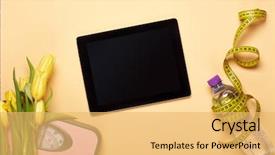  Presentation with planning - Beautiful presentation theme featuring planning of diet and training backdrop and a  colored foreground