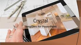  Presentation with custom - Amazing presentation theme having computer tablet showing custom backdrop and a coral colored foreground