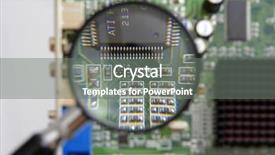  Presentation with engineering red circuit board - Presentation theme enhanced with computer threats - magnifying glass above a circuit background and a gray colored foreground