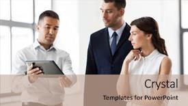  Presentation with real estate - Colorful slide deck enhanced with computer to customers at new backdrop and a coral colored foreground