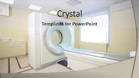  Presentation with computer tomography - Colorful presentation theme enhanced with computer tomography - ct scanner room backdrop and a sky blue colored foreground