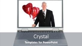  Presentation with valentines day - Beautiful PPT theme featuring computer-valentines-day-red-helium backdrop and a gray colored foreground
