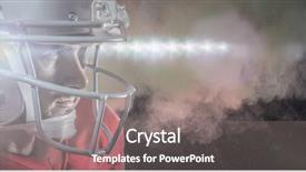  Presentation with grunge american football field - PPT theme with computer war - 3d serious american football player background and a gray colored foreground