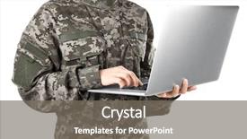  Presentation with military soldier leader - Cool new PPT layouts with computer war - military education concept soldier backdrop and a  colored foreground