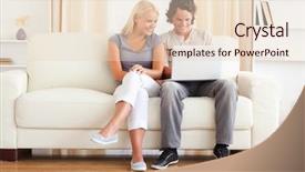  Presentation with love - Amazing PPT theme having computer white man - love young couple using backdrop and a lemonade colored foreground