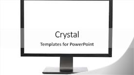  Presentation with monitor computer - Beautiful slide deck featuring computer widescreen - lcd monitor on white background backdrop and a  colored foreground