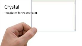  Presentation with hand shake computer - Audience pleasing PPT theme consisting of computer window in hand isolated backdrop and a white colored foreground