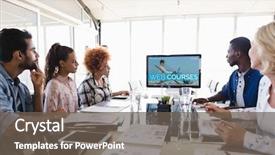  Presentation with computer vision abstract digital eye - PPT layouts having computer with e-learning information background and a gray colored foreground