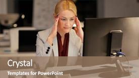  Presentation with technology - Presentation consisting of computer working at night office background and a coral colored foreground