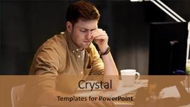  Presentation with computer vision - Audience pleasing PPT theme consisting of computer working late at night backdrop and a coral colored foreground