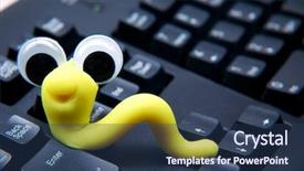  Presentation with worm - Slide deck featuring computer worm background and a ocean colored foreground