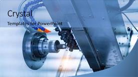  Presentation with cnc machining - Slide deck having computer worms - machining precision part by cnc background and a  colored foreground