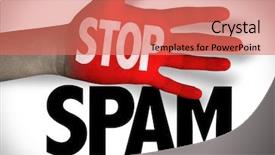  Presentation with spam - PPT layouts with computer worms - stop spam background and a coral colored foreground