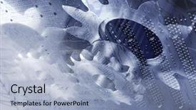  Presentation with luminous - Presentation consisting of computerized gears cogs luminous background and a light blue colored foreground