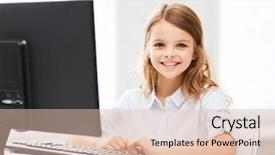  Presentation with school technology - Slides featuring computers kids - education school technology and internet background and a lemonade colored foreground