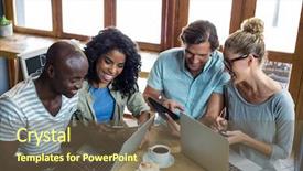  Presentation with using digital tablet - Beautiful slide set featuring computers tablets cell phones - friends using laptop mobile phone backdrop and a tawny brown colored foreground