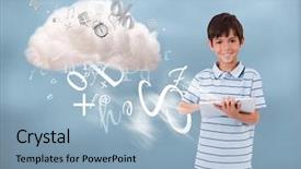  Presentation with cloud computing - Presentation theme consisting of computing and accessing many application background and a light blue colored foreground