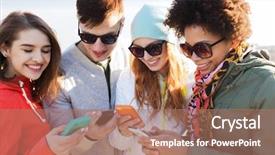  Presentation with healthcare cloud computing - Audience pleasing presentation theme consisting of computing and technology concept - group backdrop and a coral colored foreground