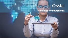  Presentation with cloud technology - PPT theme featuring computing concept in technology collage background and a  colored foreground