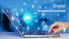  Presentation with cloud computing security - PPT layouts featuring computing system and network security background and a teal colored foreground