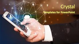  Presentation with cloud computing security - Colorful presentation enhanced with computing system and network security backdrop and a tawny brown colored foreground